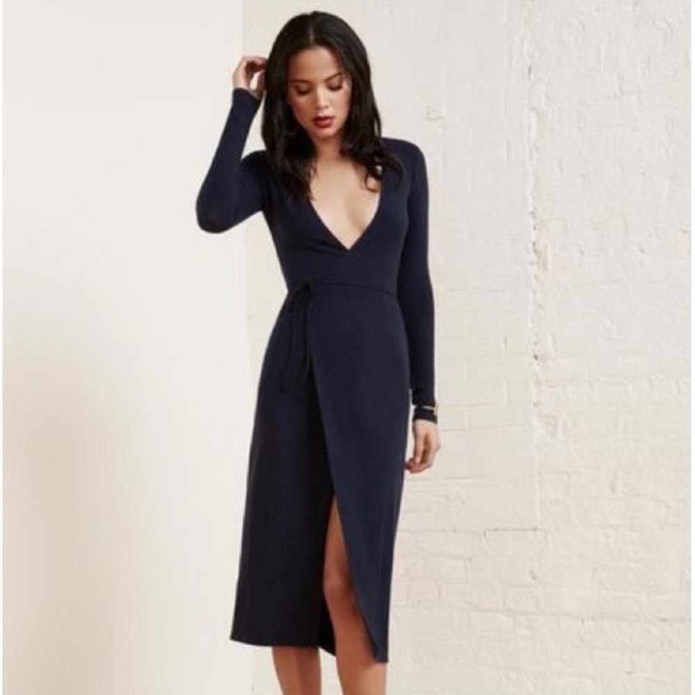 Reformation knit midi wrap dress